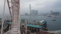 Hong Kong, vista del Victoria Harbour dalla ruota panoramica