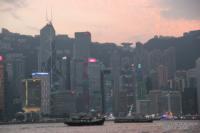 Hong Kong, bellissimo tramonto con vista di Hong Kong Island